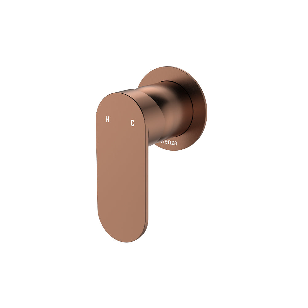 Fienza Empire Slim Wall Mixer Round Plate Dress Kit, Brushed Copper