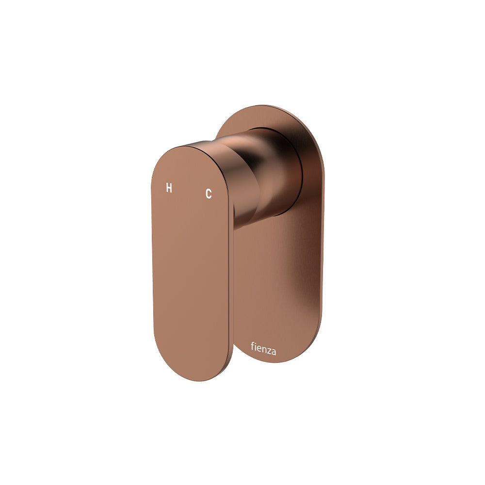 Fienza Empire Slim Wall Mixer Oval Plate Dress Kit, Brushed Copper