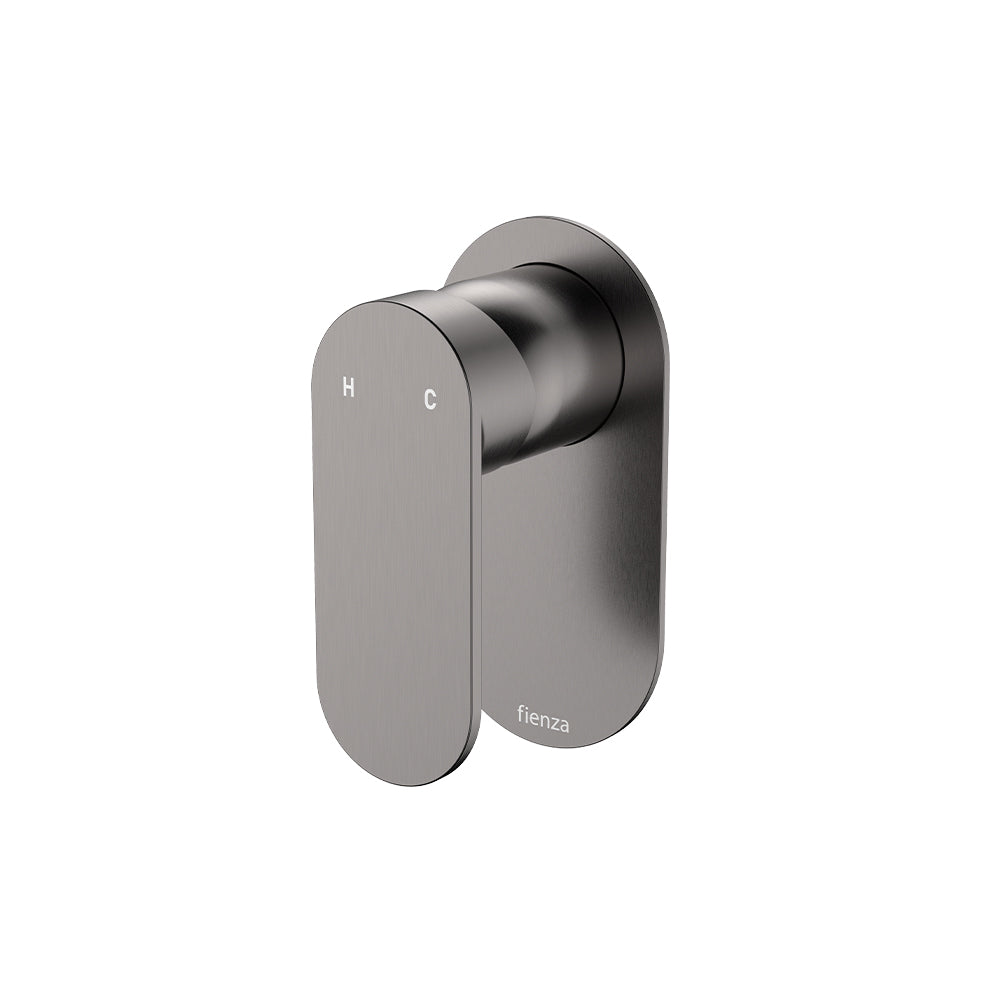 Fienza Empire Slim Wall Mixer Oval Plate, Gun Metal