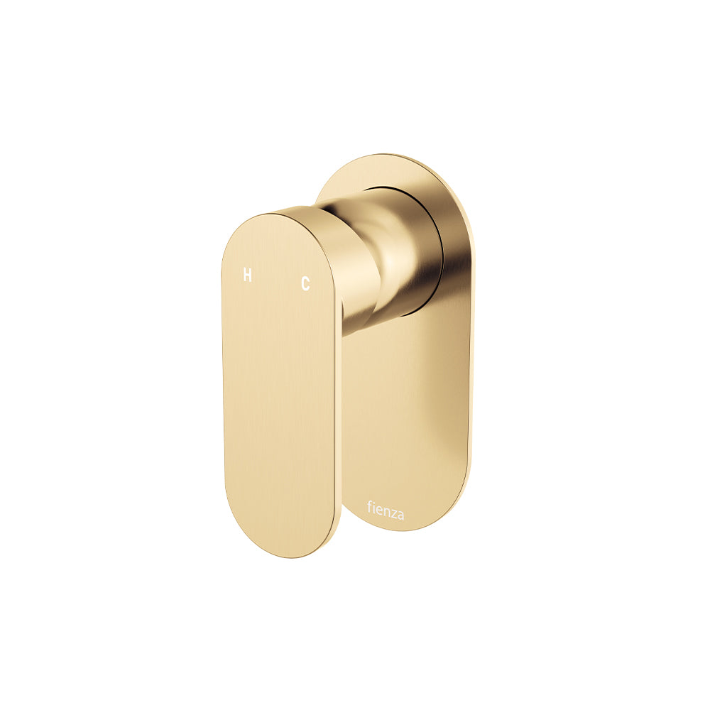 Fienza Empire Slim Wall Mixer Oval Plate Dress Kit, Urban Brass