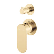 Fienza Empire Slim Wall Diverter Mixer Lg Oval Plate Vertical Vertical Dress Kit, Urban Brass