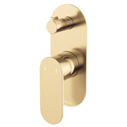 Fienza Empire Slim Wall Diverter Mixer Large Oval Plate Vertical, Urban Brass