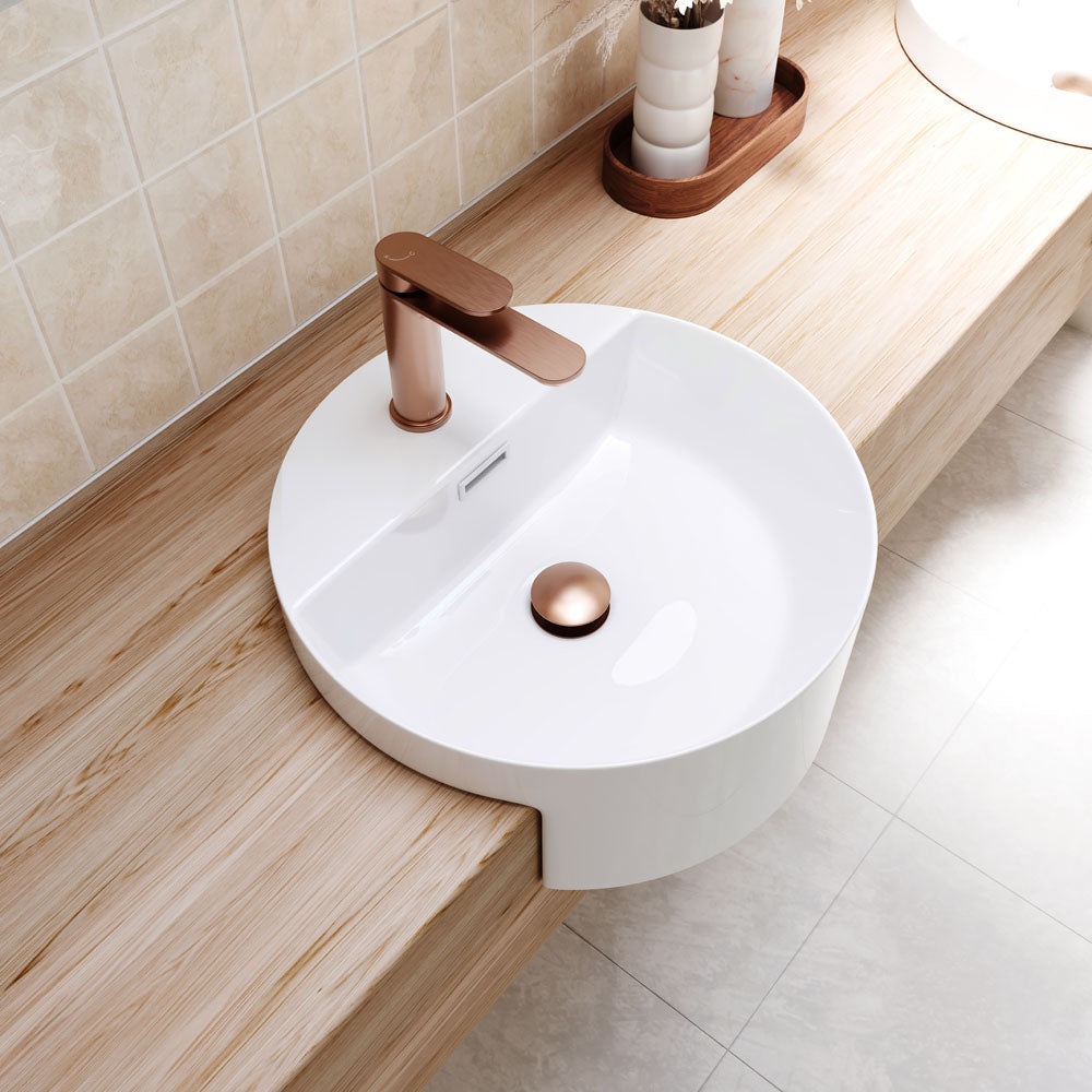 Fienza Empire Slim Basin Mixer Cold Start, Brushed Copper