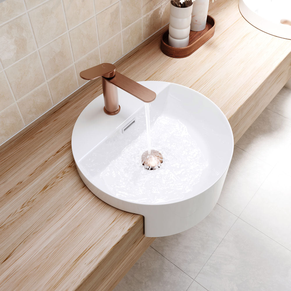 Fienza Empire Slim Basin Mixer Cold Start, Brushed Copper