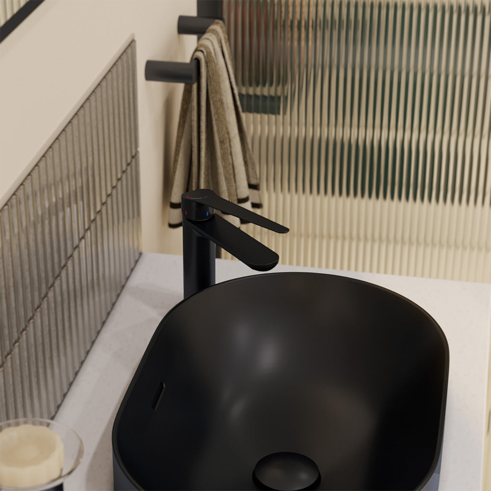 Fienza Empire Care Basin Mixer Cold Start, Matte Black