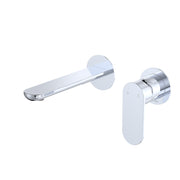 Fienza Empire Slim Basin/Bath Wall Mixer Set Round Plates 160mm, Chrome