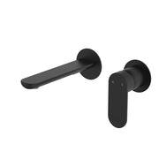 Fienza Empire Slim Basin/Bath Wall Mixer Set Round Plates 160mm Dress Kit, Matte Black