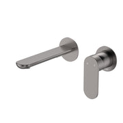 Fienza Empire Slim Basin/Bath Wall Mixer Set Round Plates 160mm, Gun Metal