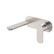 Fienza Empire Slim Basin/Bath Wall Mixer Set Oval Plate 160mm Dress Kit, Brushed Nickel