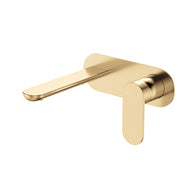 Fienza Empire Slim Basin/Bath Wall Mixer Set Oval Plate 160mm, Urban Brass