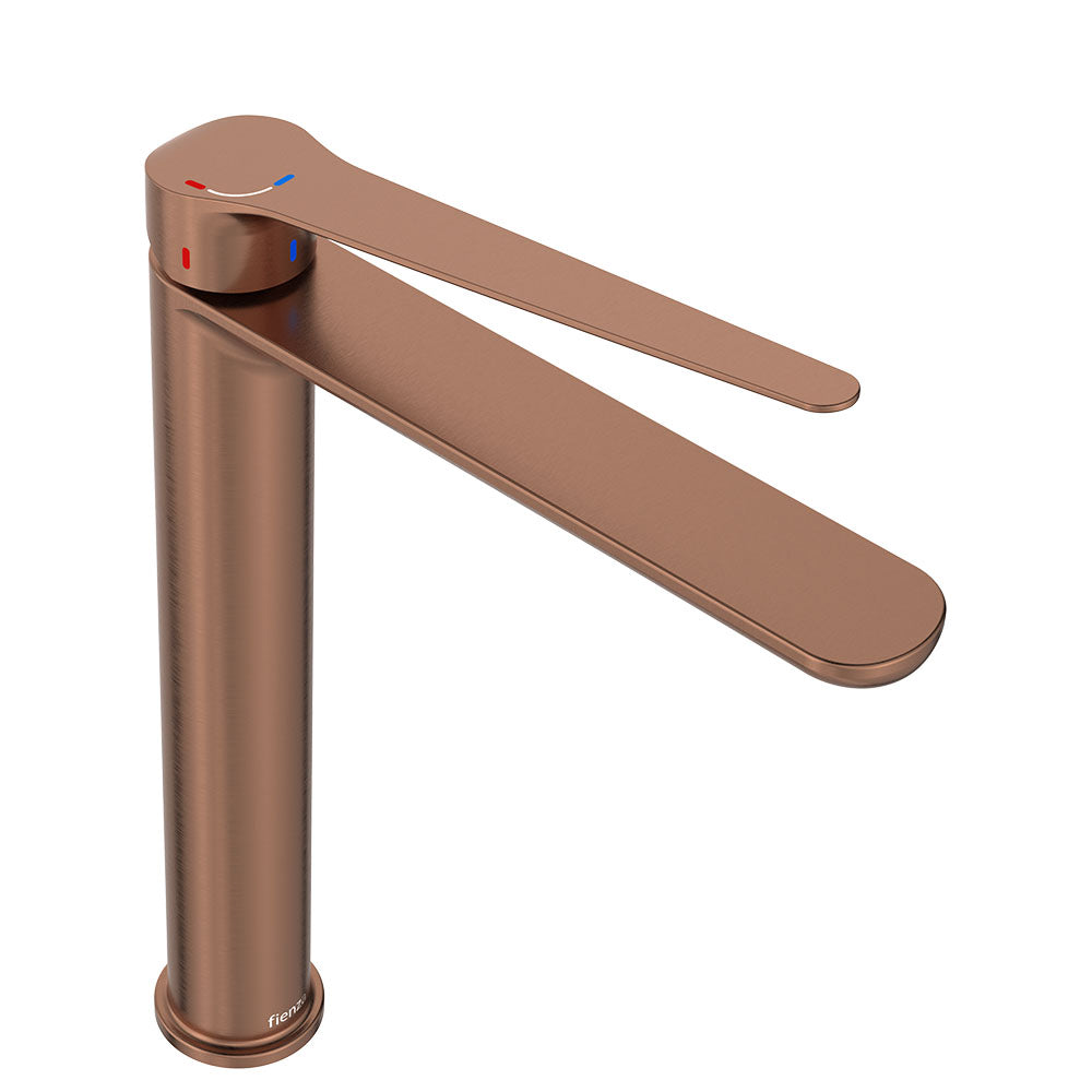 Fienza Empire Care Tall Basin Mixer Cold Start, Brushed Copper
