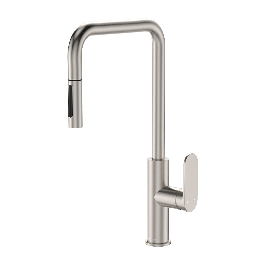 Fienza Empire Slim Pull Out Sink Mixer, Brushed Nickel