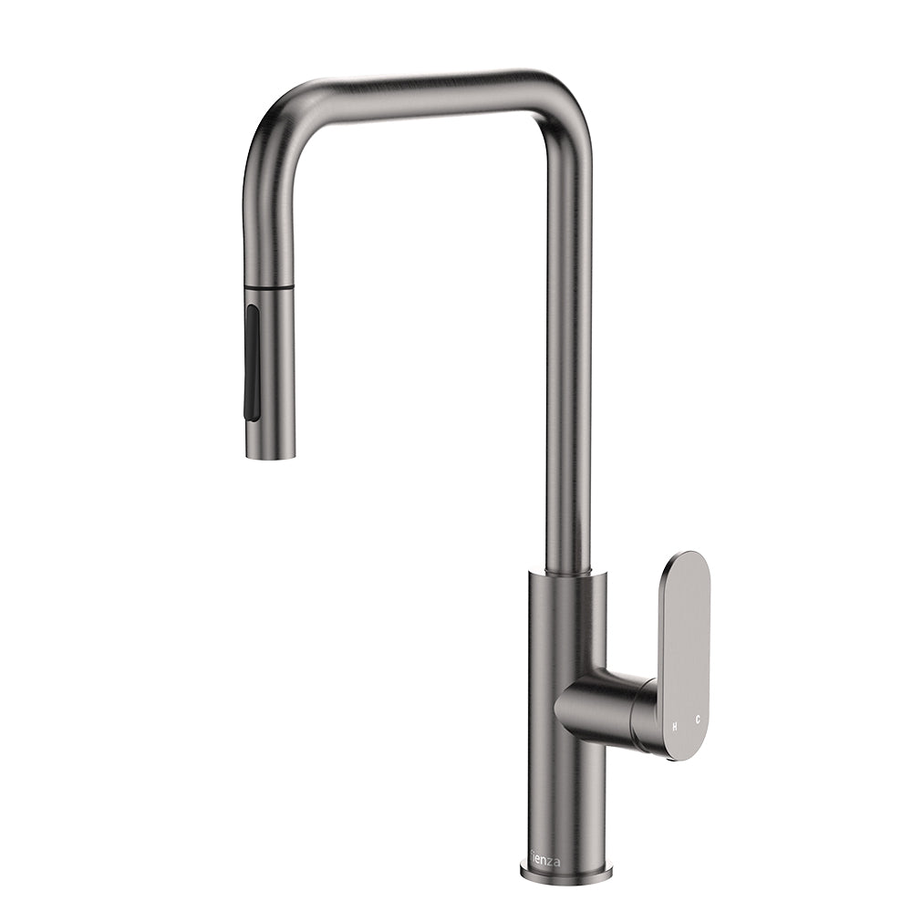 Fienza Empire Slim Pull Out Sink Mixer, Gun Metal