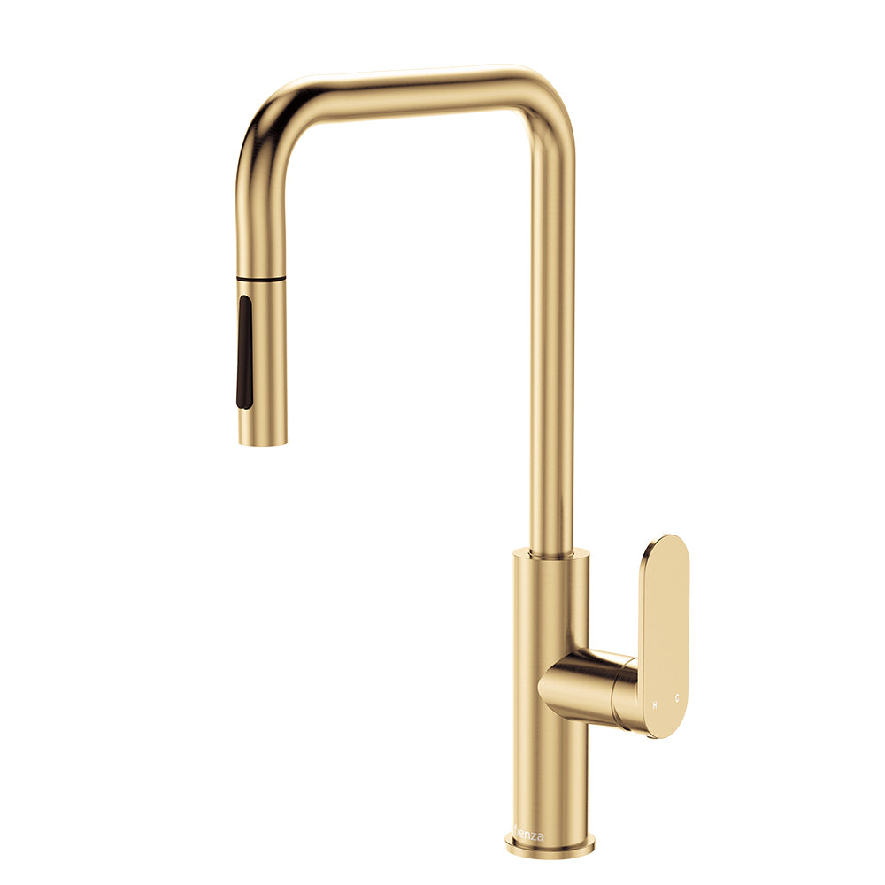 Fienza Empire Slim Pull Out Sink Mixer, Urban Brass