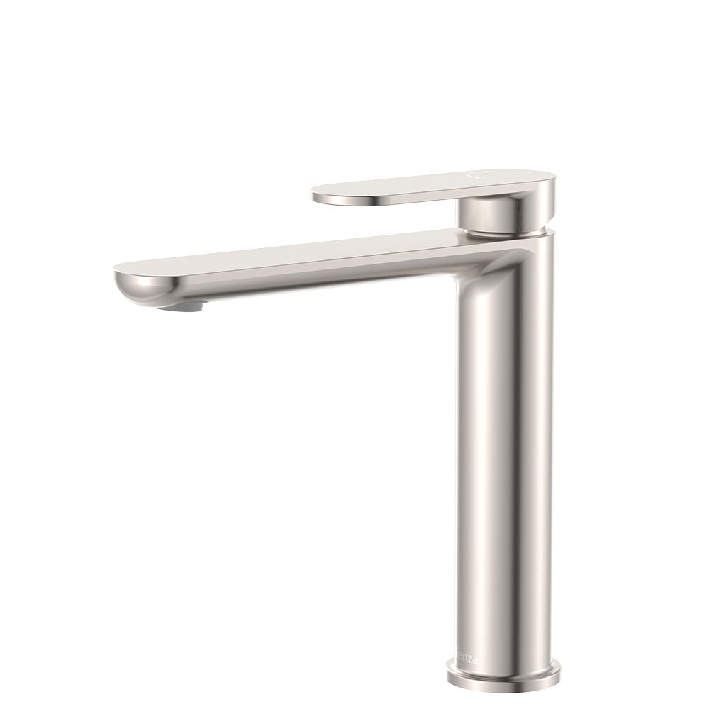 Fienza Empire Slim Medium Basin Mixer Cold Start, Brushed Nickel