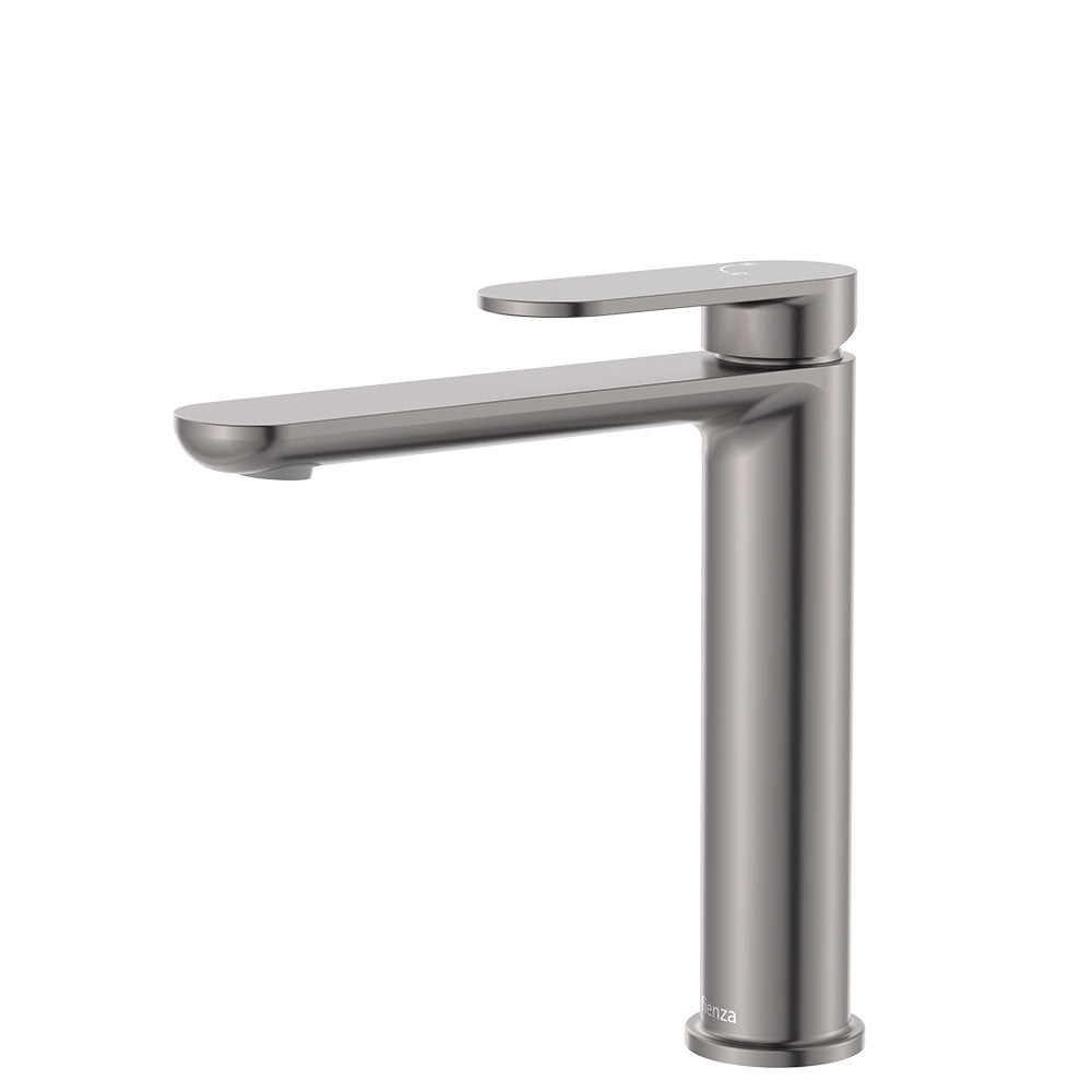 Fienza Empire Slim Medium Basin Mixer Cold Start, Gun Metal