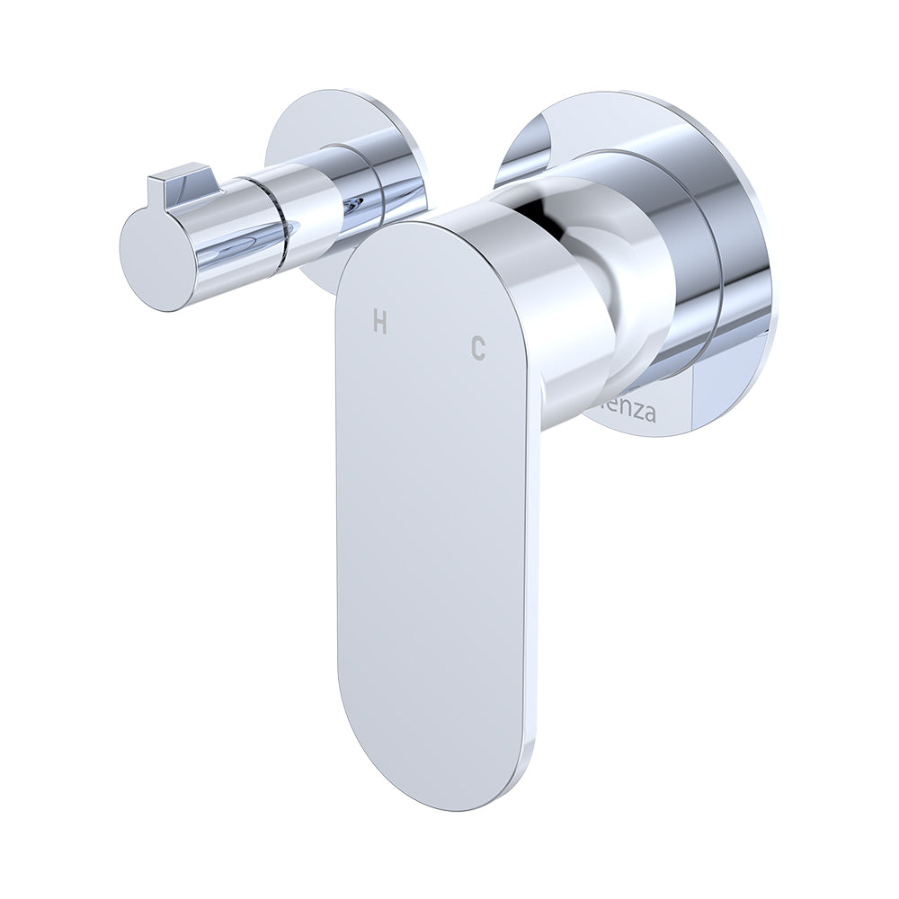 Fienza Empire Slim Wall Diverter Mixer Sm Round Plts Horizontal Dress Kit, Chrome