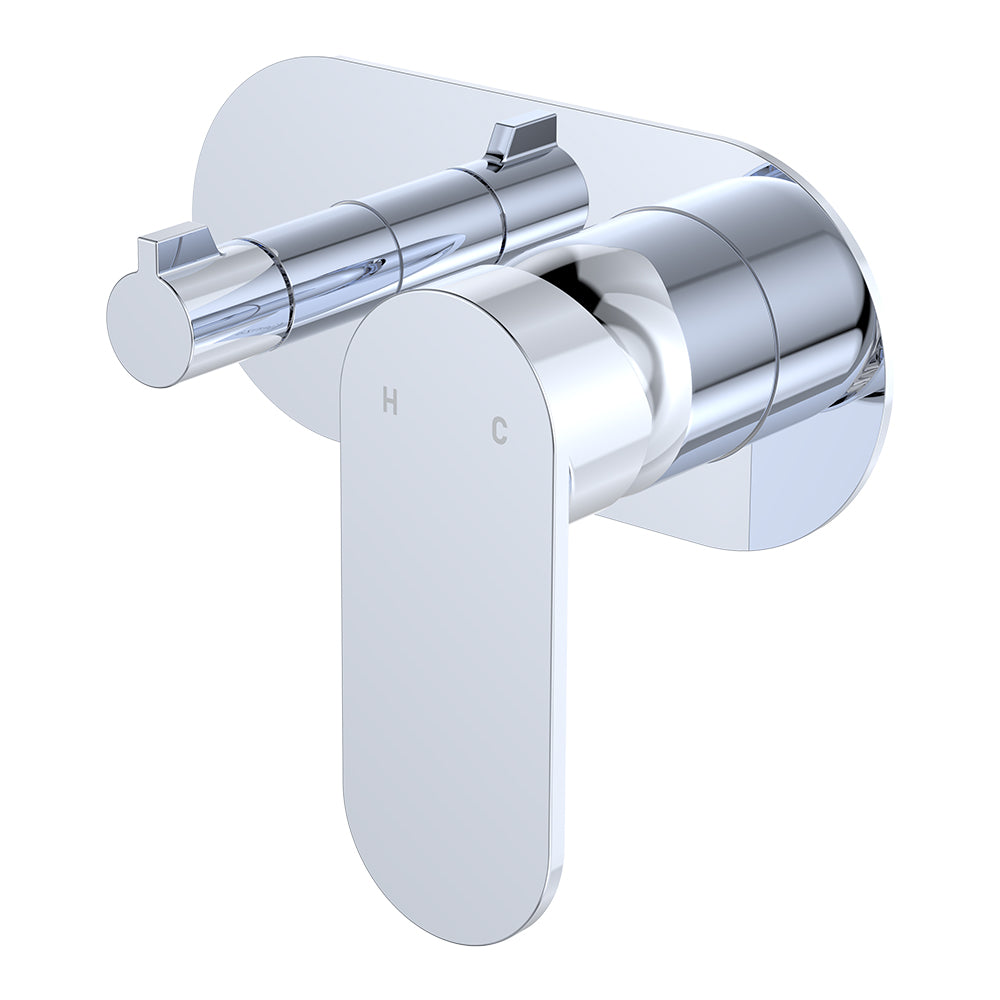 Fienza Empire Slim Wall Diverter Mixer Lg Oval Plate Horizontal Dress Kit, Chrome
