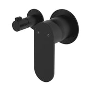 Fienza Empire Slim Wall Diverter Mixer Sm Round Plts Horizontal Dress Kit, Matte Black