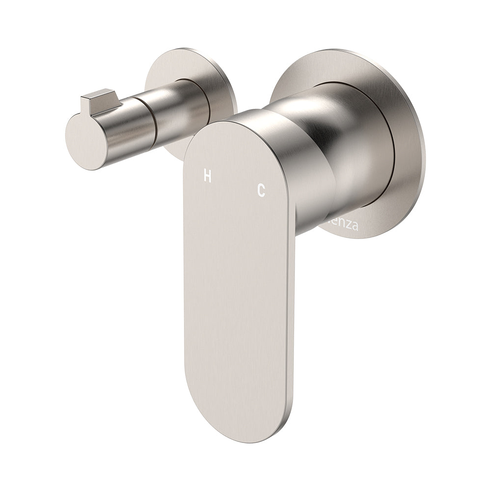 Fienza Empire Slim Wall Diverter Mixer Lg Oval Plate Horizontal Dress Kit, Brushed Nickel