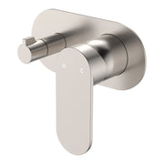 Fienza Empire Slim Wall Diverter Mixer Large Oval Plate Horizontal, Brushed Nickel