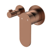 Fienza Empire Slim Wall Diverter Mixer Smallll Round Plates Horizontal, Brushed Copper
