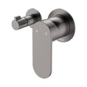 Fienza Empire Slim Wall Diverter Mixer Smallll Round Plates Horizontal, Gun Metal