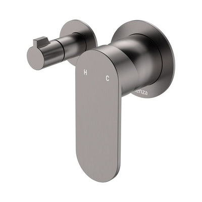 Fienza Empire Slim Wall Diverter Mixer Lg Oval Plate Horizontal Dress Kit, Gun Metal