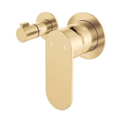 Fienza Empire Slim Wall Diverter Mixer Small Round Plates Horizontal, Urban Brass