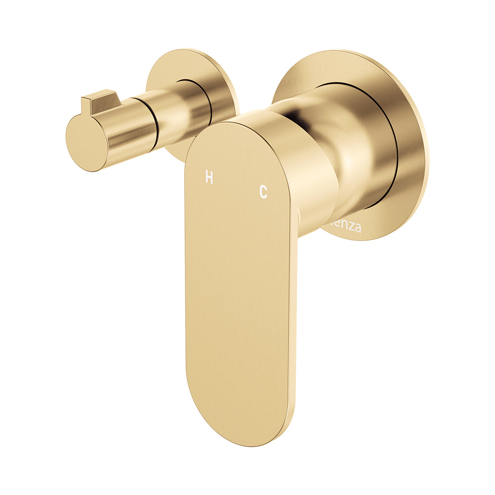Fienza Empire Slim Wall Diverter Mixer Lg Oval Plate Horizontal Dress Kit, Urban Brass