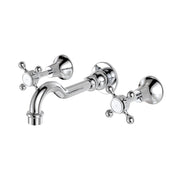 Fienza Lillian Basin/Bath Cross Taps Wall Set, Chrome