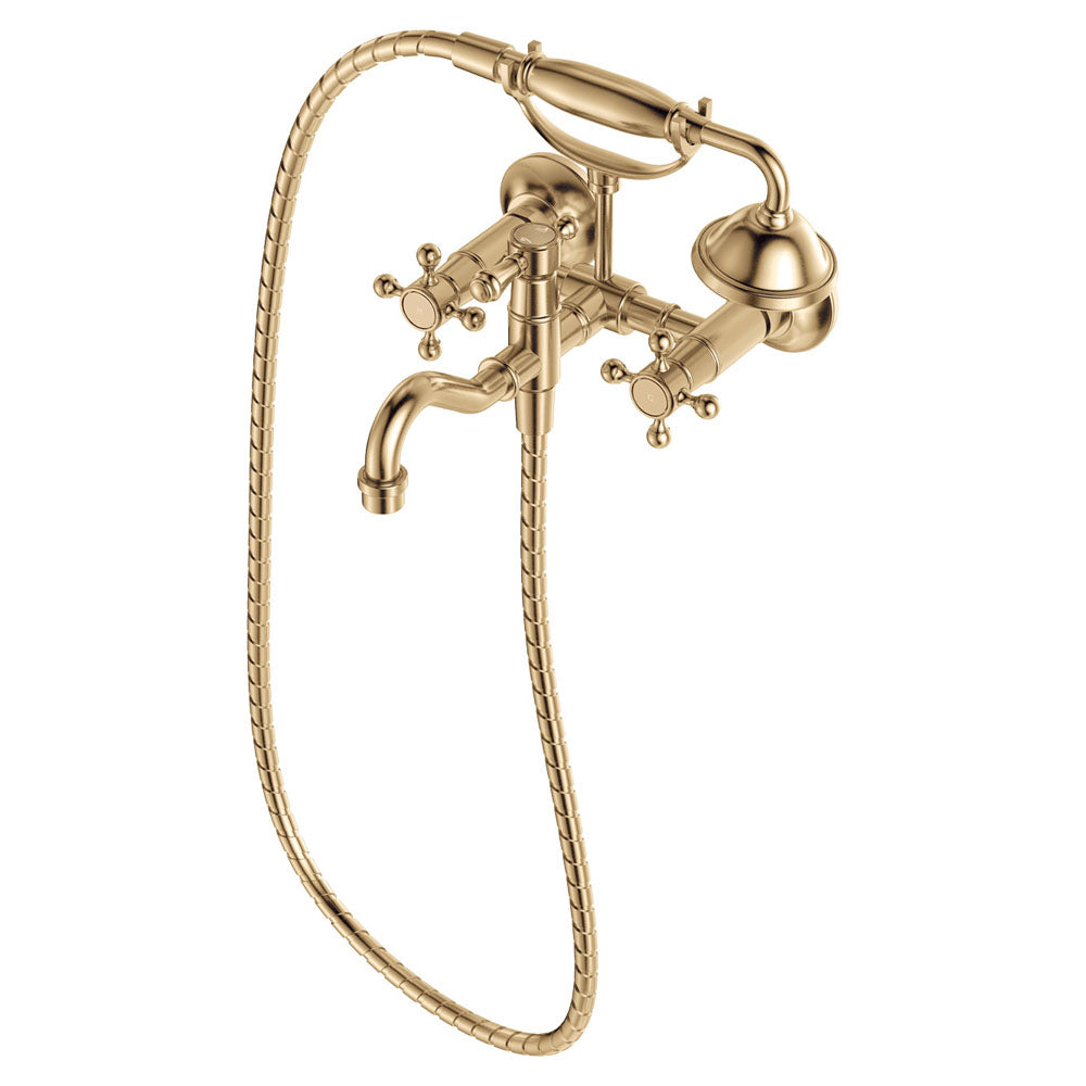 Fienza Lillian Exposed Wall Mounted Telephone Set Cross Handles, Urban Brass