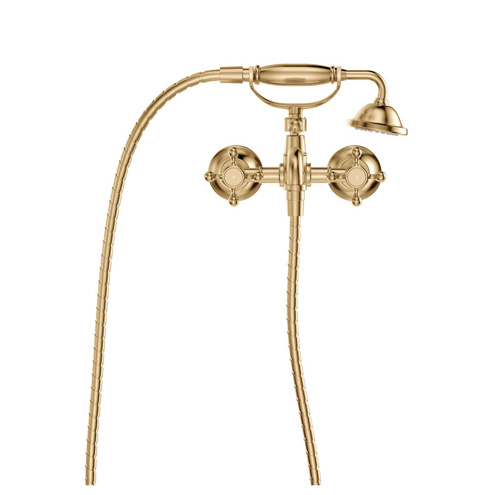 Fienza Lillian Exposed Wall Mounted Telephone Set Cross Handles, Urban Brass