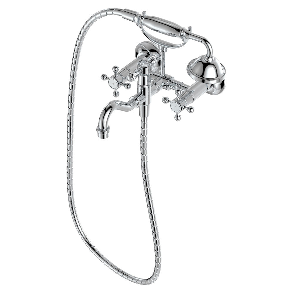 Fienza Lillian Exposed Wall Mounted Telephone Set Cross Handles, Chrome