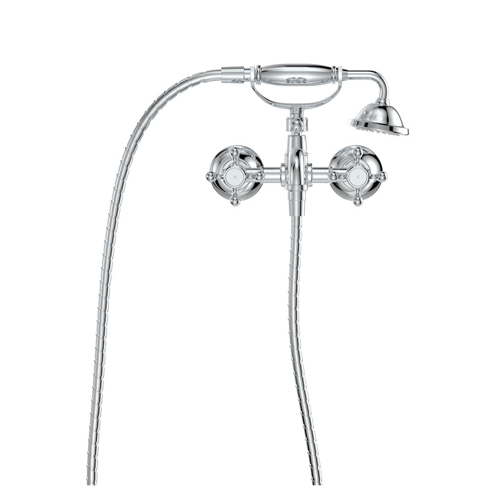 Fienza Lillian Exposed Wall Mounted Telephone Set Cross Handles, Chrome