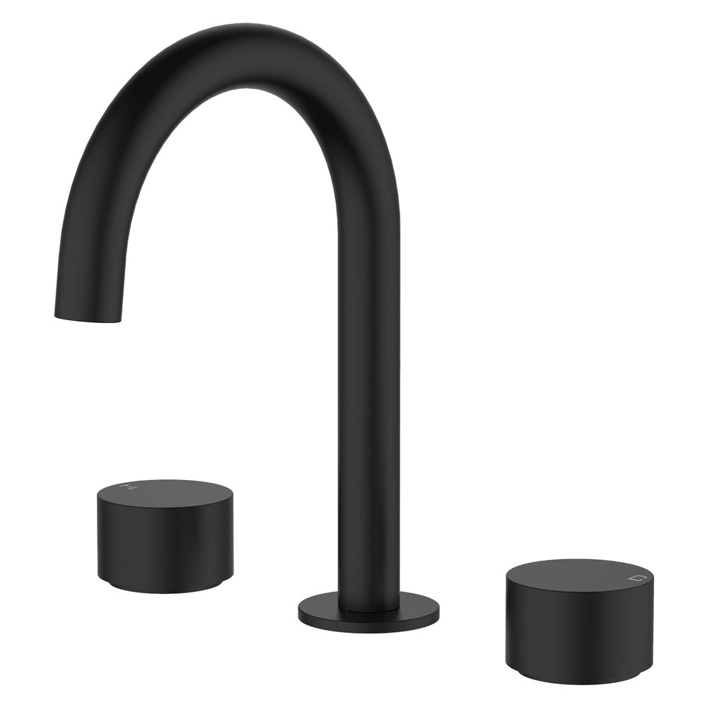 Fienza Kaya Round Hob Set Round Taps, Matte Black