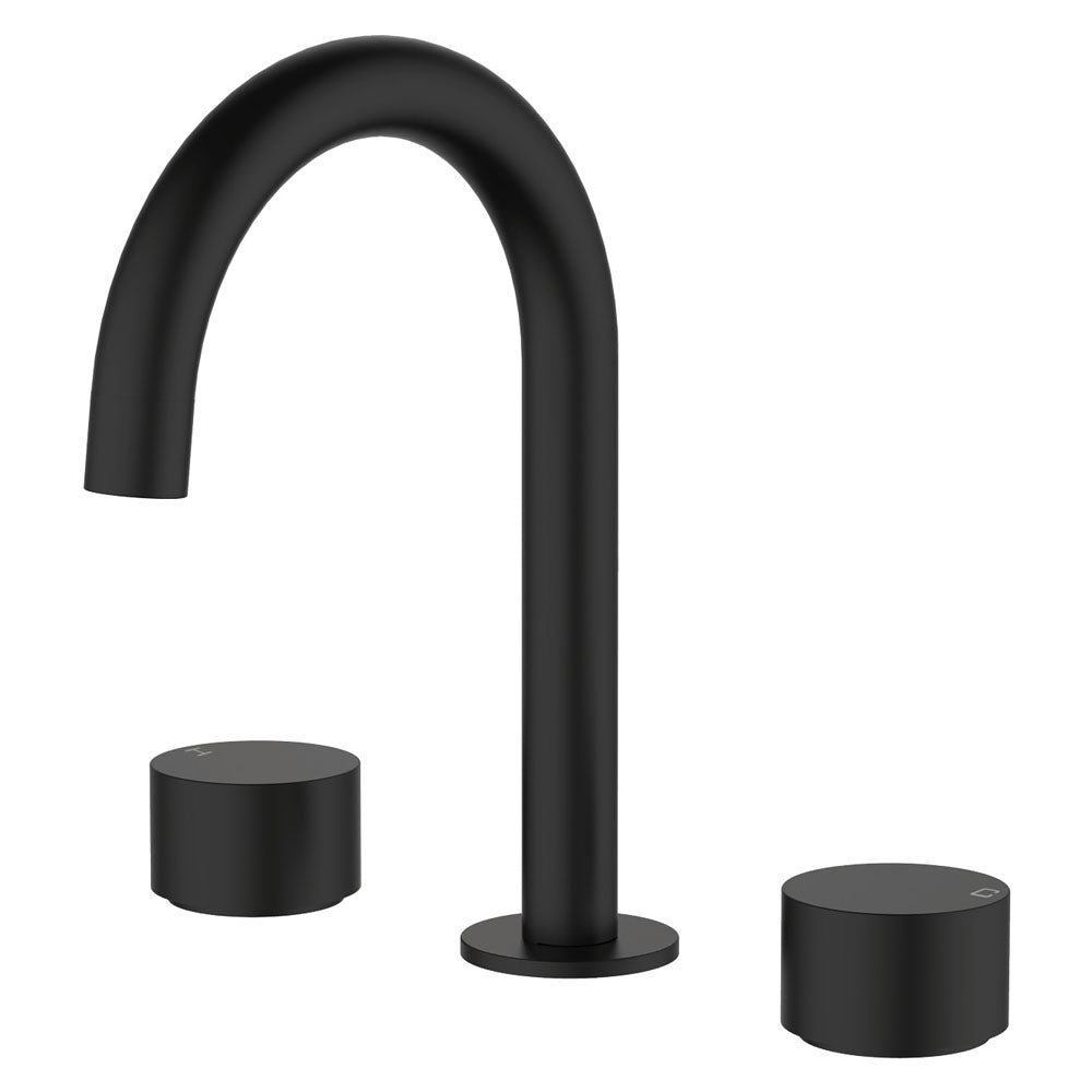 Fienza Kaya Round Hob Set Round Taps, Matte Black
