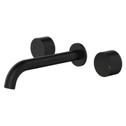 Fienza Kaya Round Taps Wall Basin/Bath 180mm Outlet Set, Matte Black