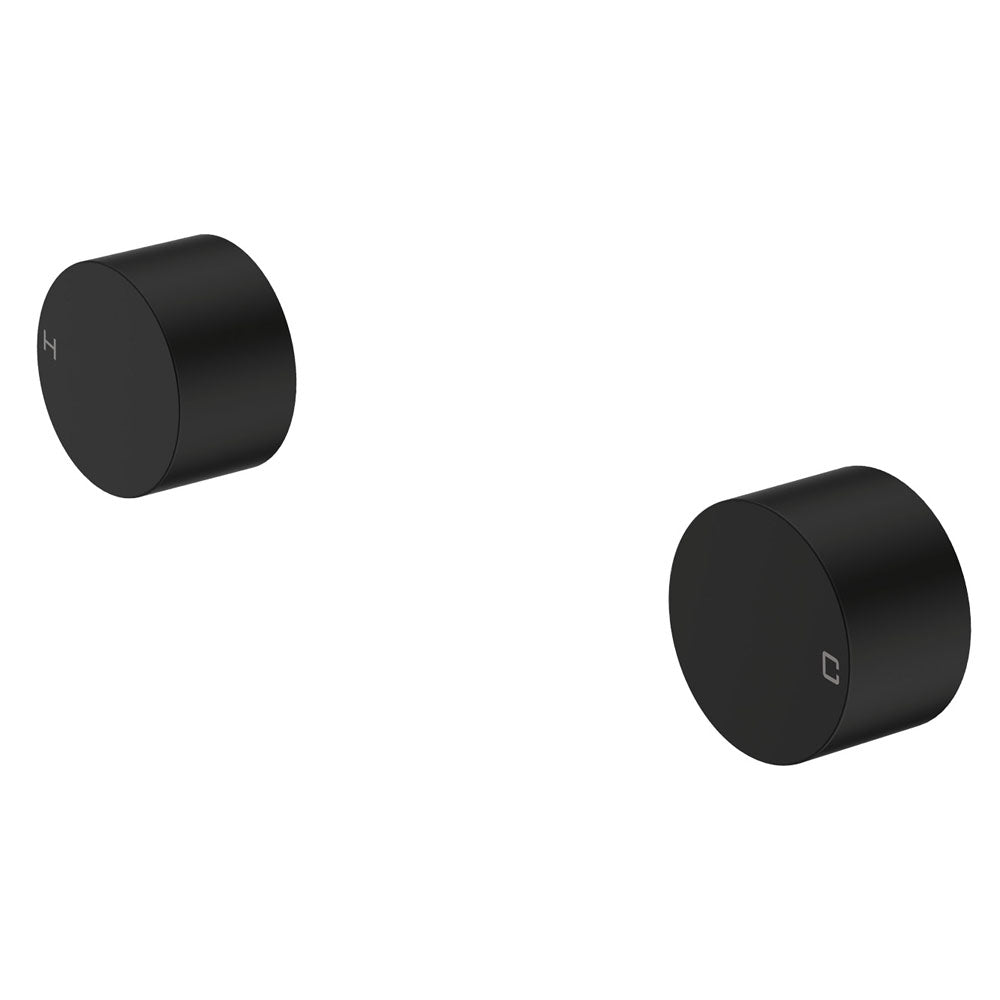 Fienza Kaya Round Wall Taps, Matte Black