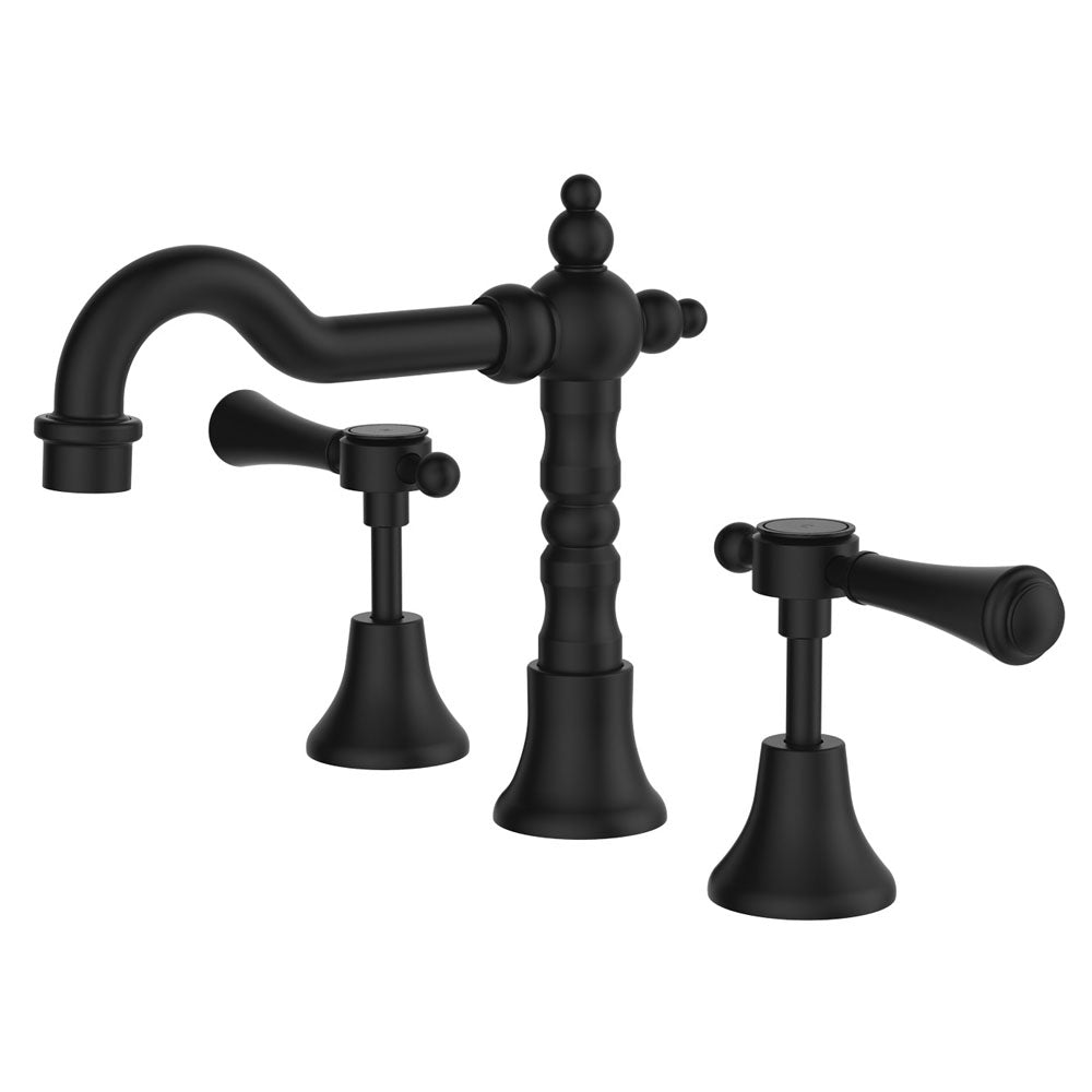 Fienza Lillian Lever Shepherd's Crook Basin Set, Matte Black