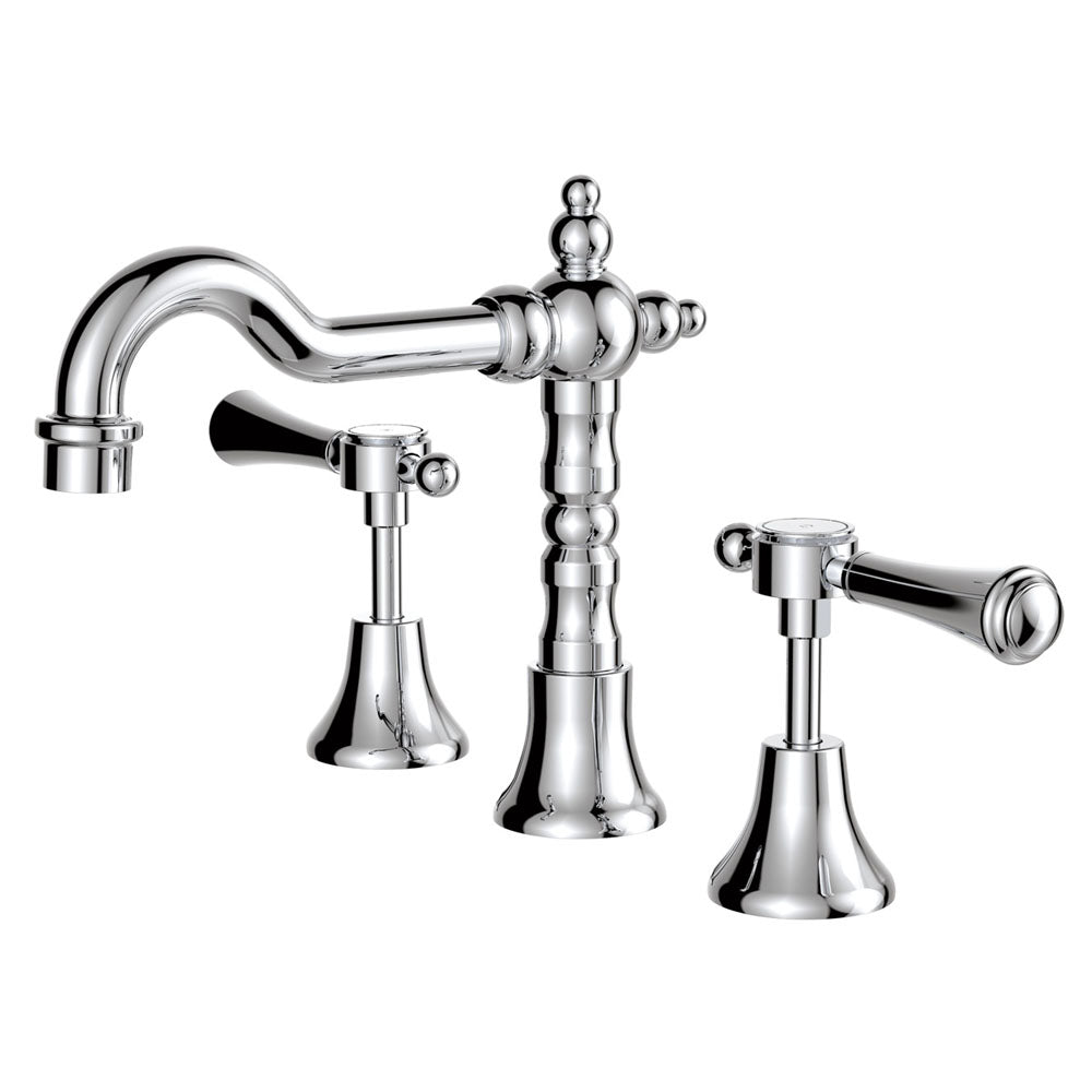 Fienza Lillian Lever Shepherd's Crook Basin Set, Chrome