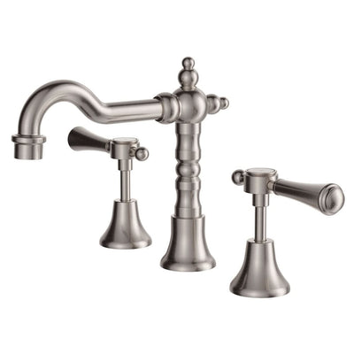 Fienza Lillian Lever Shepherd's Crook Basin Set, Brushed Nickel