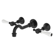 Fienza Lillian Lever Shepherd's Crook Bath Set, Matte Black White Handle