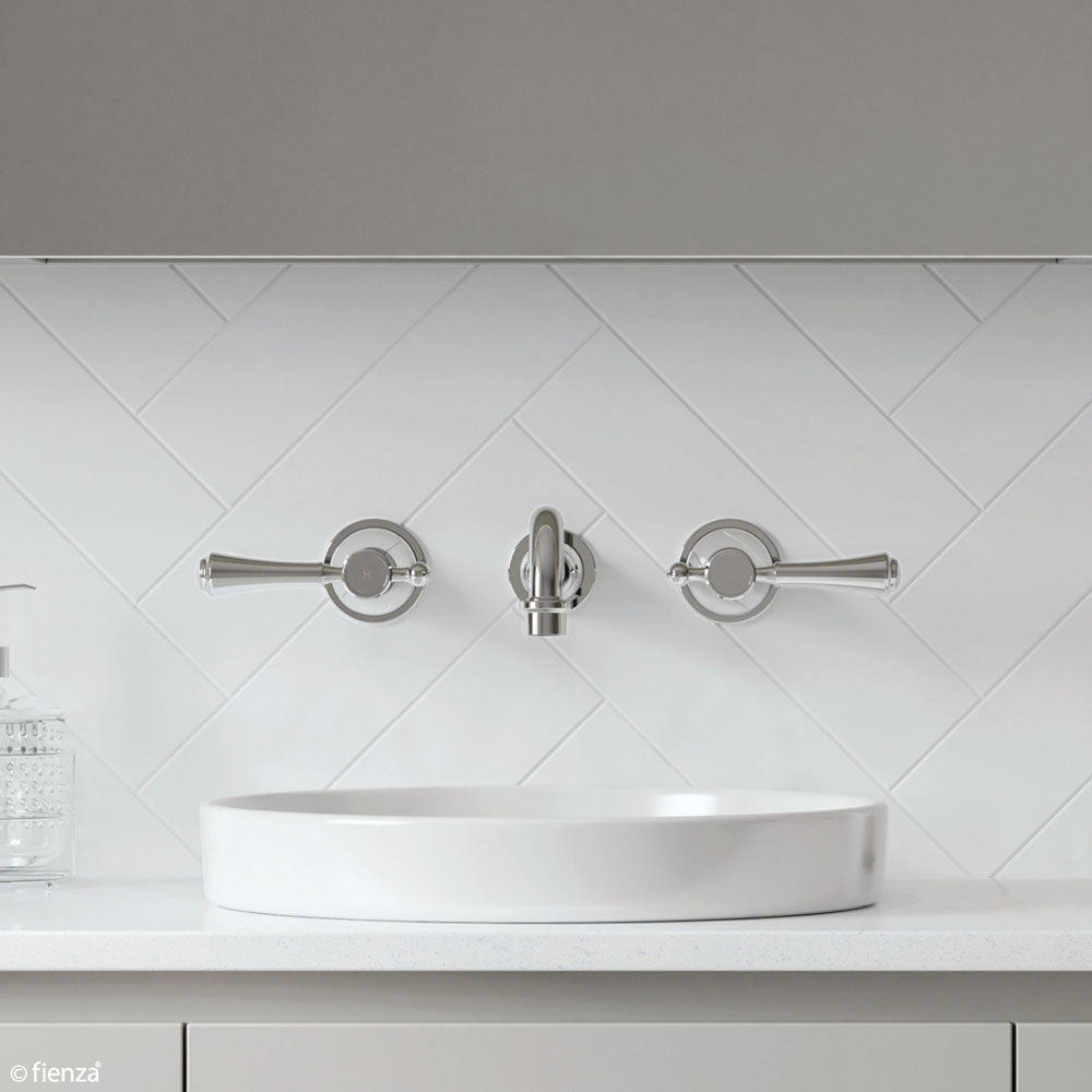 Fienza Lillian Lever Wall Basin/Bath Set, Chrome