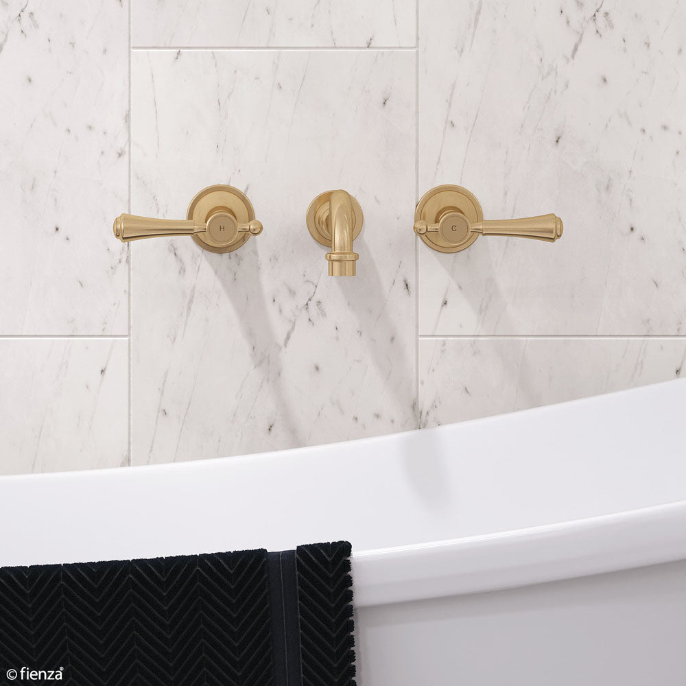 Fienza Lillian Lever Wall Basin/Bath Set, Urban Brass