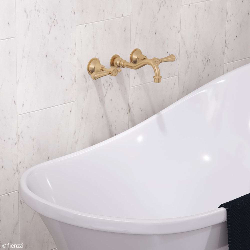 Fienza Lillian Lever Wall Basin/Bath Set, Urban Brass