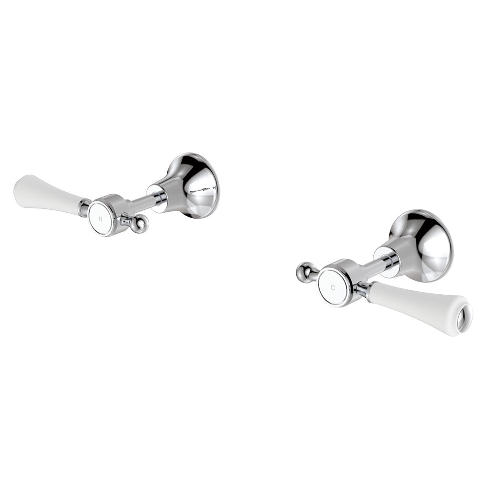 Fienza Lillian Lever Wall Top Assembly, Chrome White Handle