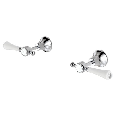 Fienza Lillian Lever Wall Top Assembly, Chrome White Handle