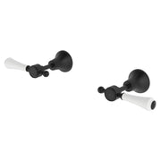 Fienza Lillian Lever Wall Top Assembly, Matte Black White Handle