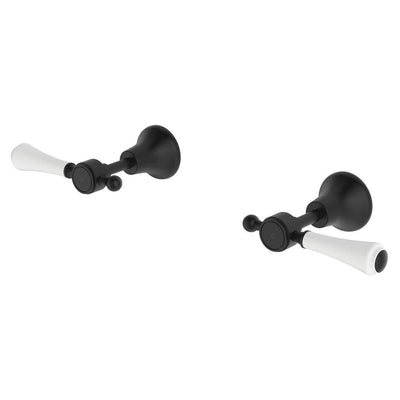 Fienza Lillian Lever Wall Top Assembly, Matte Black White Handle